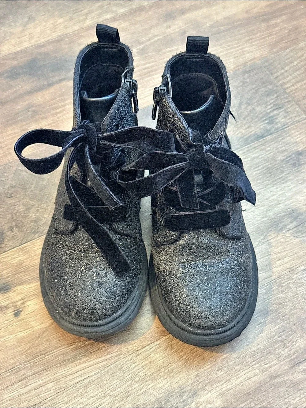 Cat & Jack Toddler Girls Khloe Ankle Boots Black Glitter